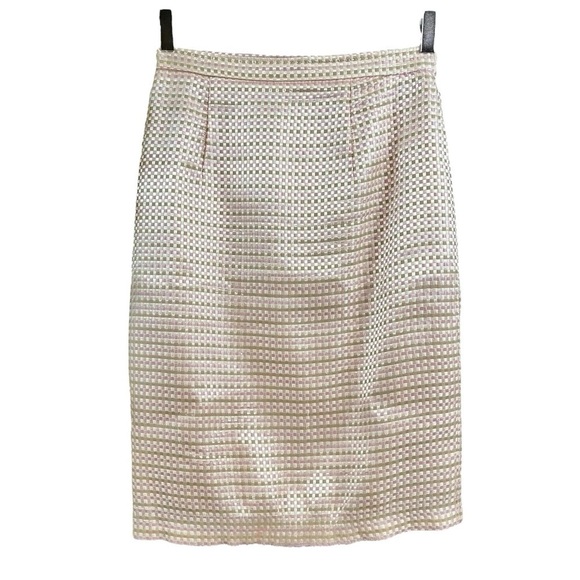 Victor Costa Nahdree Tweed Jacket Skirt 2 Pc Set Church Suit Peach Pink Size 8 - Picture 6 of 13